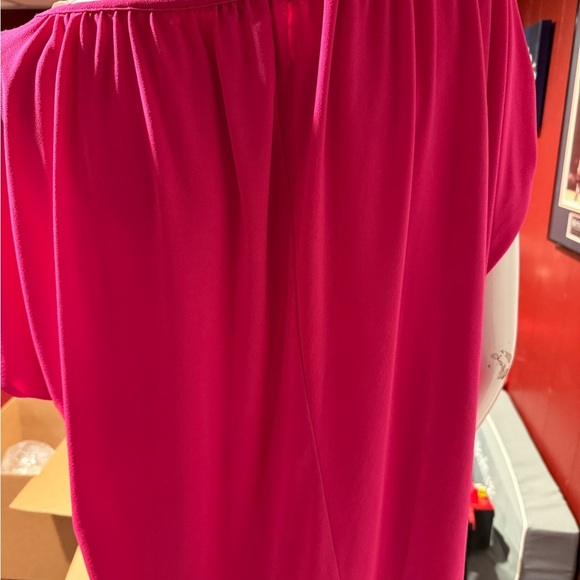 INC International Concepts Pink Asymmetrical Tie Front Blouse - Picture 3 of 4